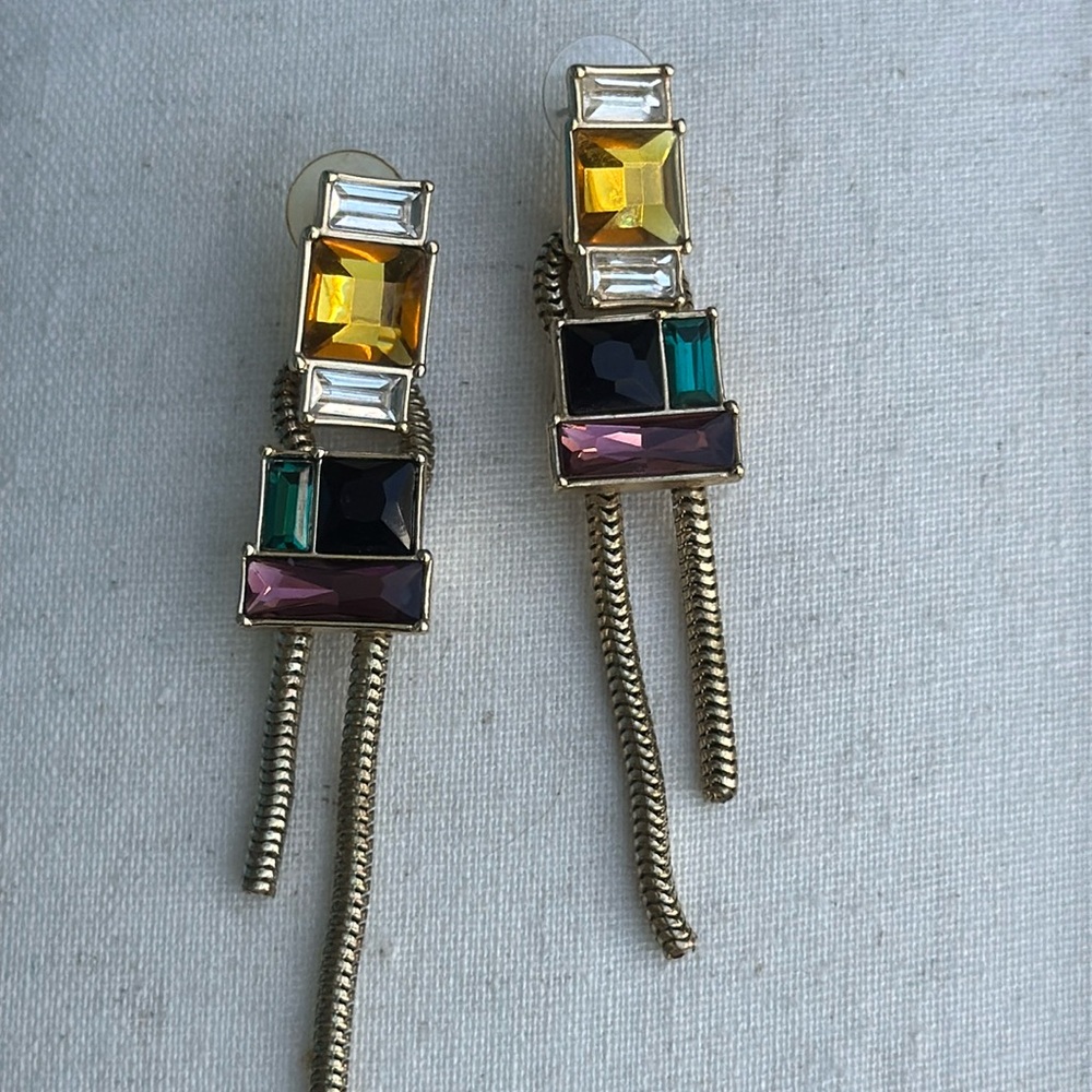 SE vintage rhinestone  pierced earrings